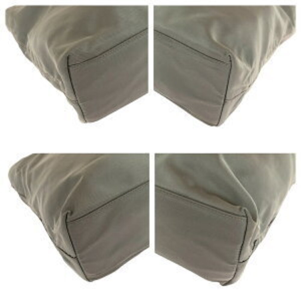 Prada plate handbag bag logo triangular tote nylon gray Tessuto - Picture 3 of 10